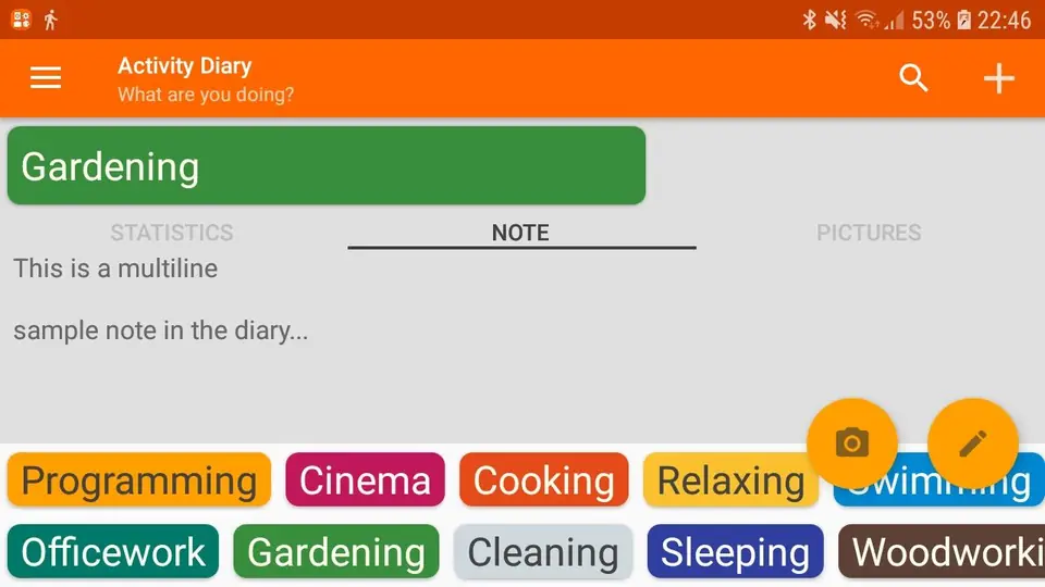 Screenshot 2 of Activity Diary