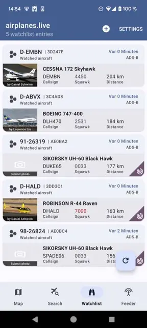 Screenshot 1 von airplanes.live