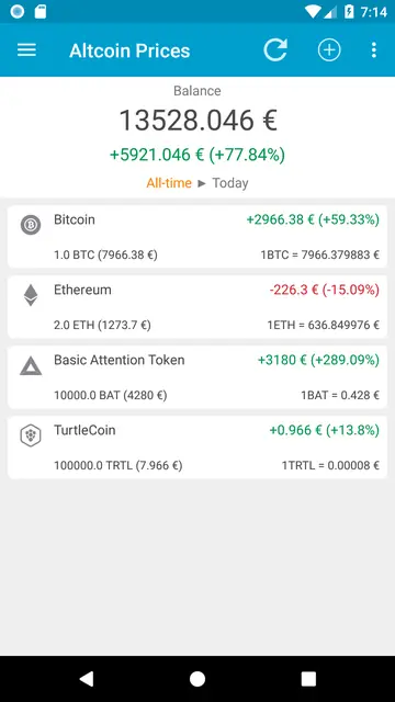Screenshot 1 of Altcoin Prices