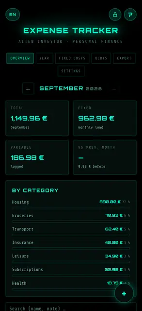 Screenshot 1 von Ausgaben-Tracker