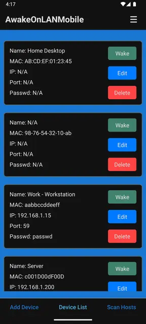 Screenshot 2 of AwakeOnLANMobile