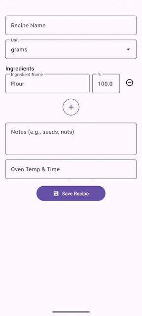 Screenshot 1 of Baker's Percentage Calculator