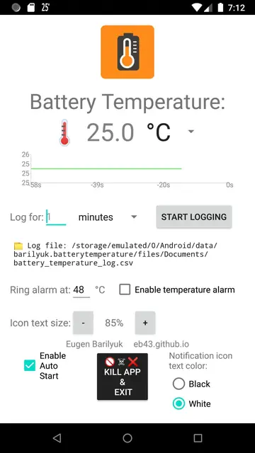 Screenshot 1 von BatteryTemperatureDisplay