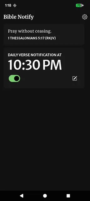 Screenshot 1 of Bible Notify