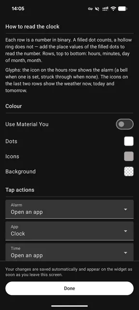 Screenshot 3 von BinClockWidget