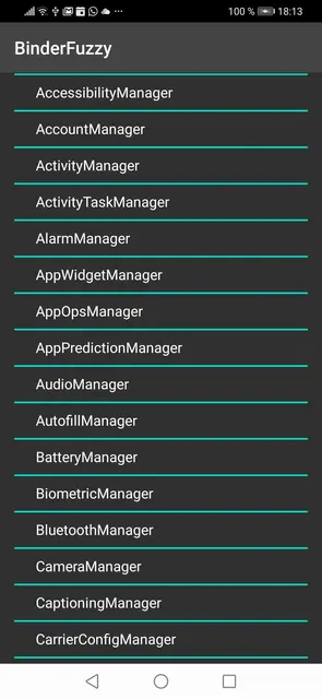 Screenshot 2 of BinderFuzzy - Pentest Android Services