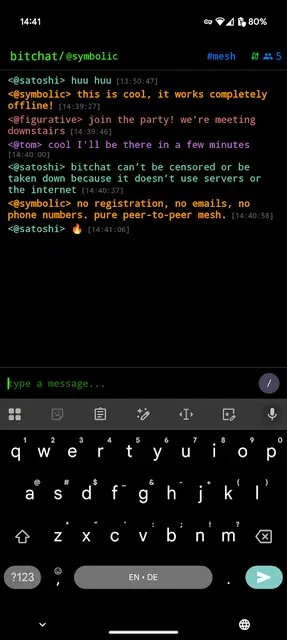 Screenshot 2 of bitchat