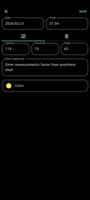 Screenshot 1 of Blood pressure monitor