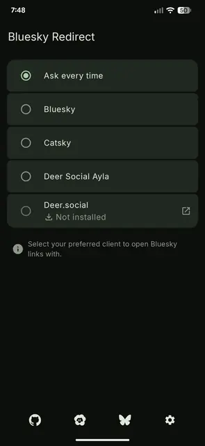 Screenshot 1 of Bluesky Redirect