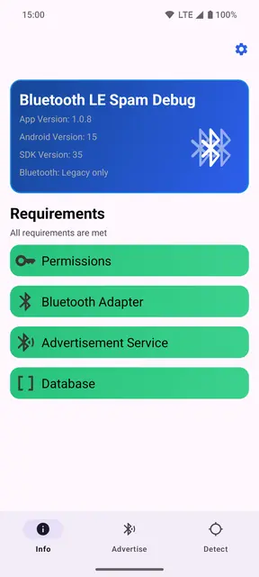 Screenshot 1 von Bluetooth LE Spam