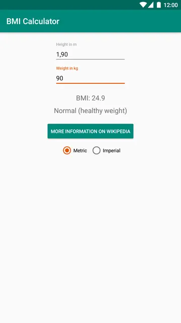 Screenshot 1 of BMI Calculator