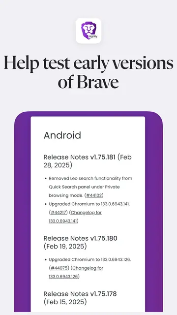 Screenshot 2 of Brave Nightly
