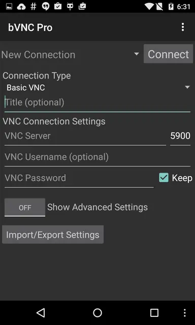 Screenshot 1 von bVNC Free