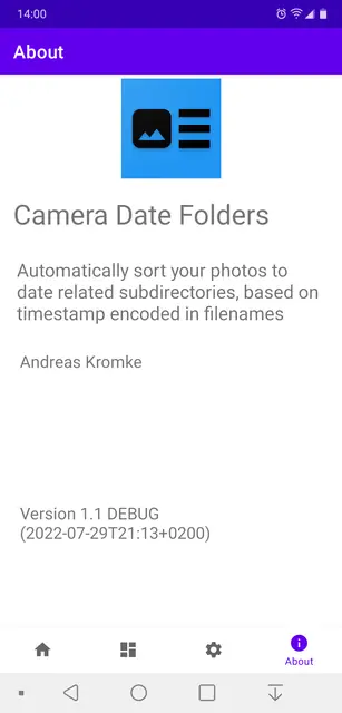 Screenshot 1 of Camera Date Folders