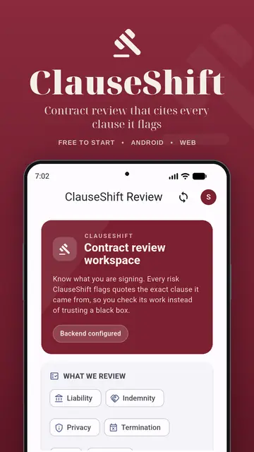 Screenshot 1 of ClauseShift