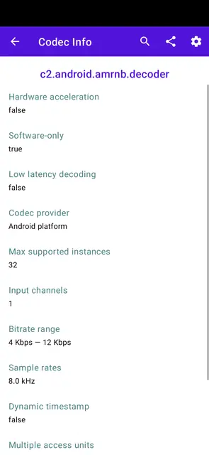 Screenshot 2 of Codec Info