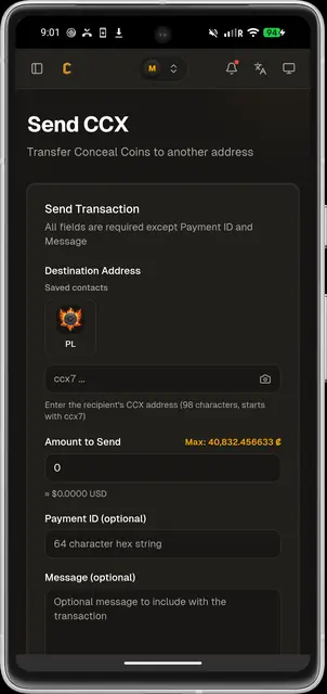 Screenshot 2 of Conceal Mobile