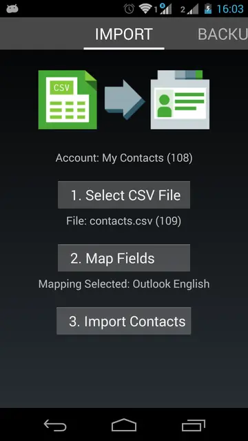 Screenshot 1 von Contacts Import