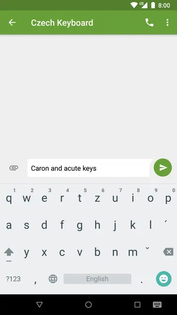 Screenshot 1 of Czech Diacritic Keyboard