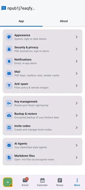 Screenshot 1 of DeSent Email