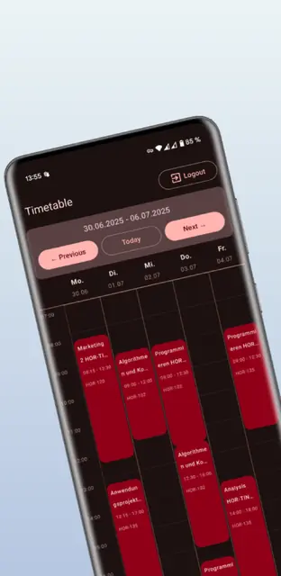 Screenshot 1 von DHBW Horb Studenten App