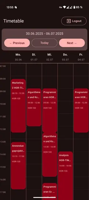 Screenshot 3 von DHBW Horb Studenten App