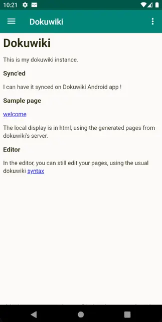 Screenshot 1 of Dokuwiki Android