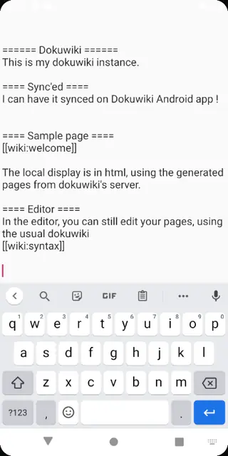 Screenshot 2 of Dokuwiki Android