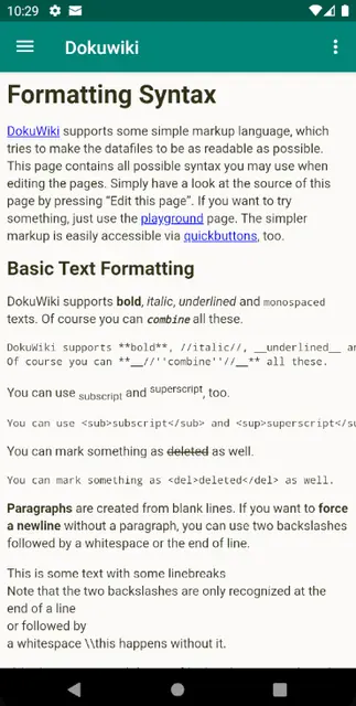 Screenshot 3 of Dokuwiki Android