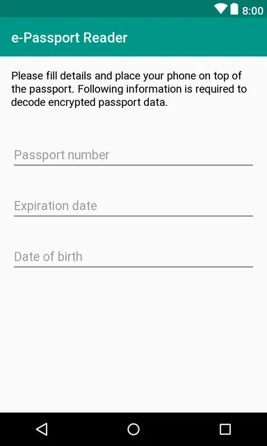 Screenshot 1 of e-Passport Reader