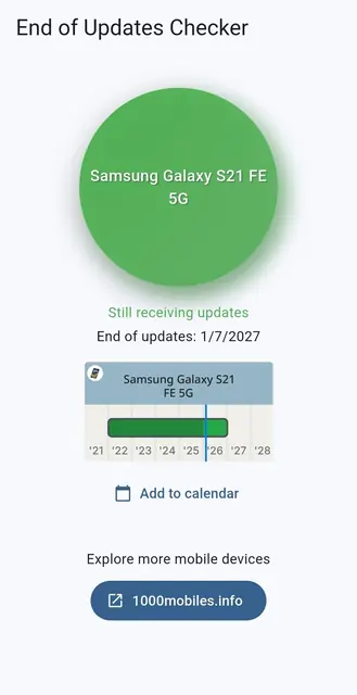 Screenshot 2 of End of Updates Checker
