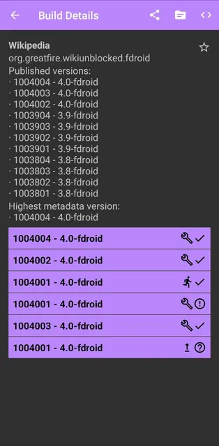 Screenshot 2 von F-Droid Build Status