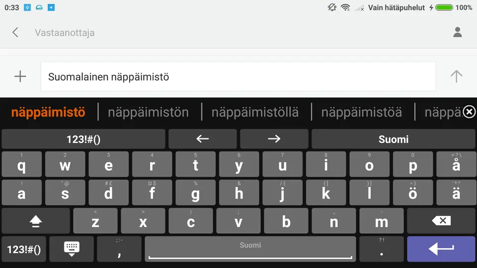 Screenshot 2 von Finnish for AnySoftKeyboard