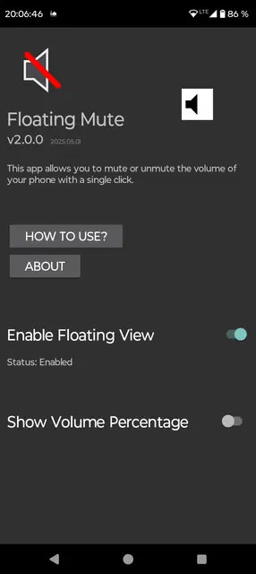 Screenshot 1 von Floating Mute