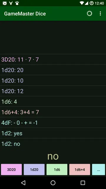 Screenshot 1 von GameMaster Dice