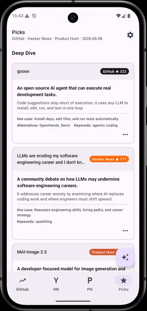Screenshot 3 von GitHub Trending & Hacker News