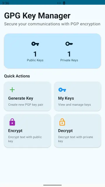 Screenshot 1 von GPG Key Manager