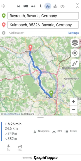 Screenshot 2 of GraphHopper Maps