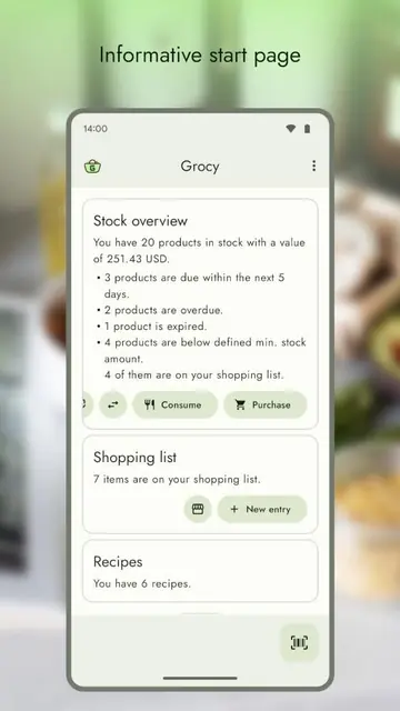 Screenshot 1 von Grocy: Self-hosted Grocery Management
