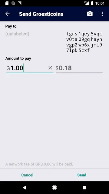 Screenshot 1 of Groestlcoin Wallet TestNet