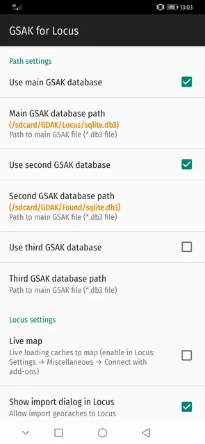 Screenshot 1 von GSAK for Locus