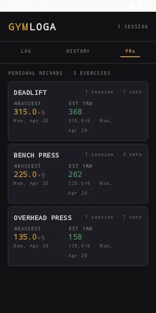 Screenshot 3 von GymLoga