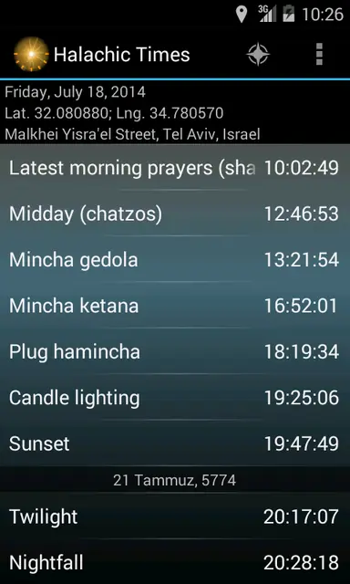 Screenshot 2 von Halachic Prayer Times