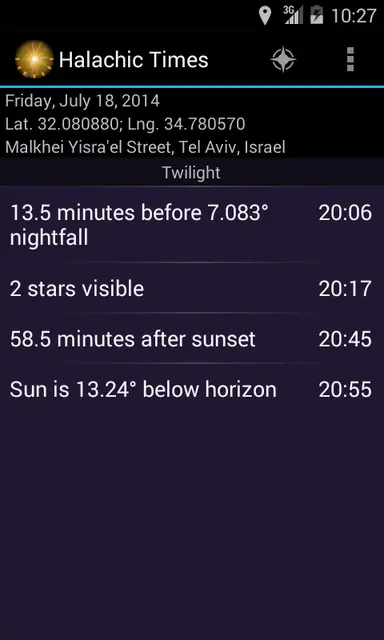 Screenshot 3 von Halachic Prayer Times