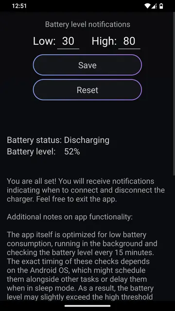 Screenshot 1 of Healthy Battery Charging