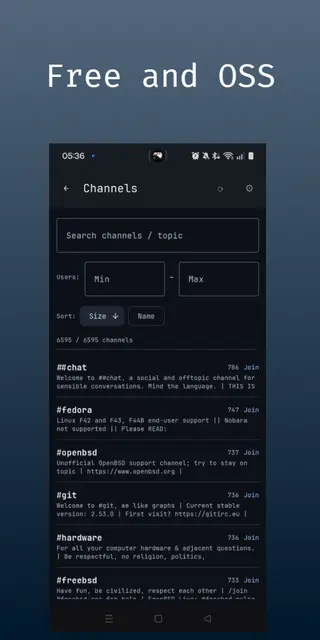 Screenshot 1 von HexDroid IRC