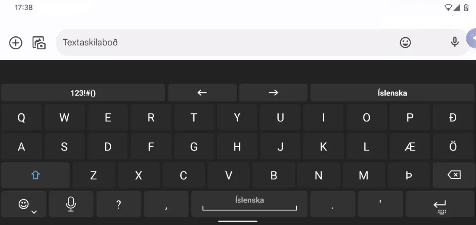 Screenshot 1 of Icelandic for AnySoftKeyboard