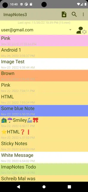 Screenshot 1 von ImapNotes3