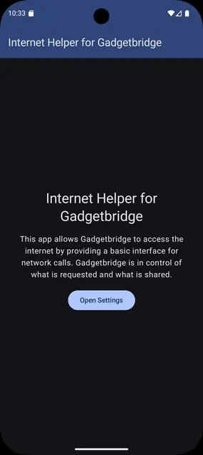 Screenshot 1 of Internet Helper for Gadgetbridge