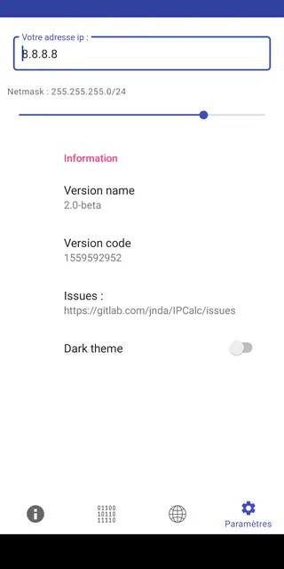 Screenshot 2 of IPCalc Android